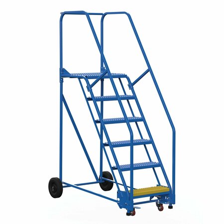 Vestil 90 H Steel Warehouse Ladder, 58 deg Grip, 6 Step, 21", 6 Steps LAD-6-21-G